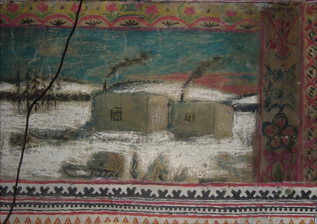 gemaltes Wandbild von einem Haus