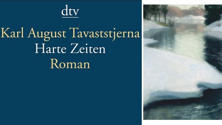 Ausschnitte des Buchtitels: links ist der Titel und Autor zu lesen, rechts ein Ausschnitt aus einem Ölgemälde einer Winterlandschaft zu sehen